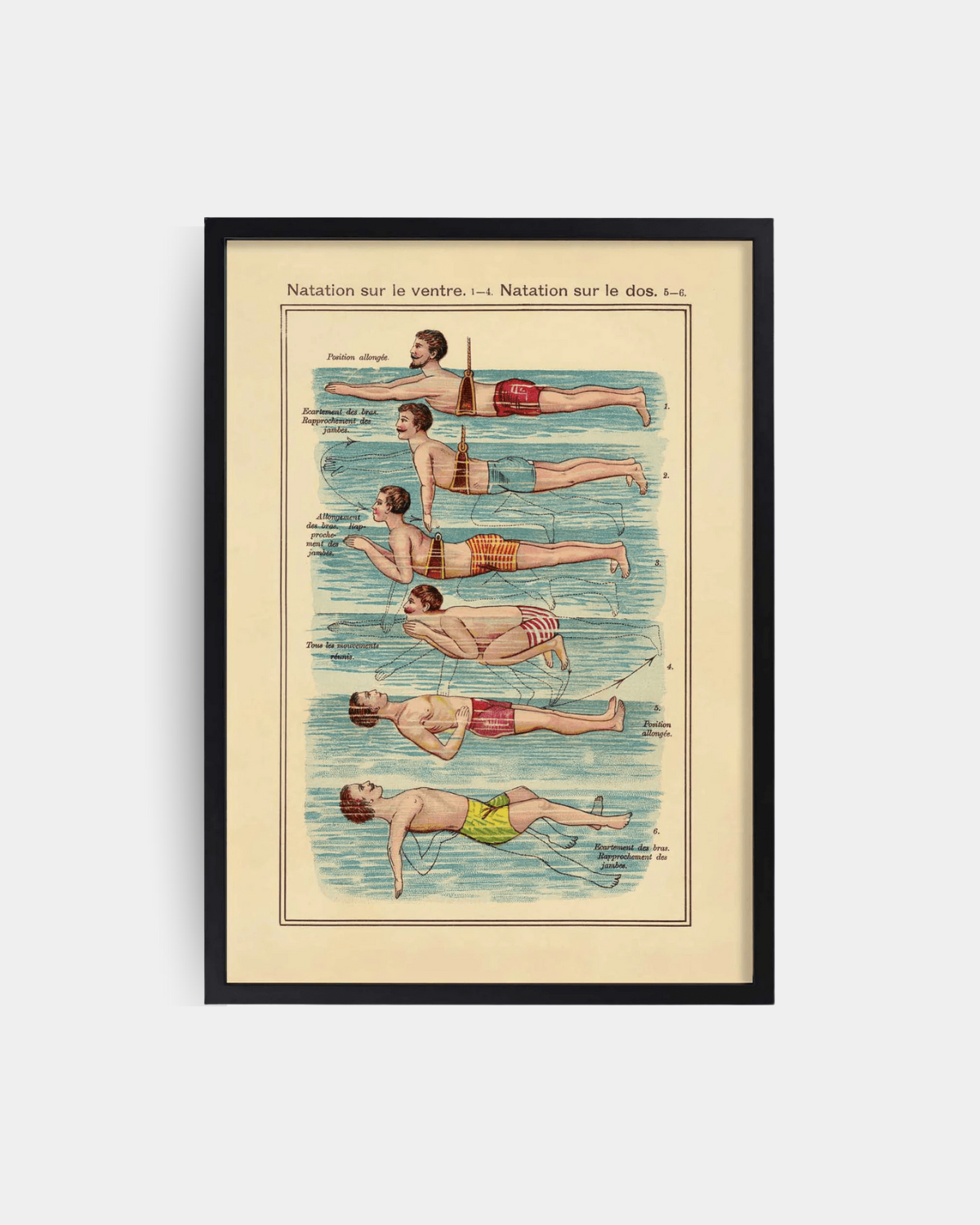 The Swimmer Vintage Print