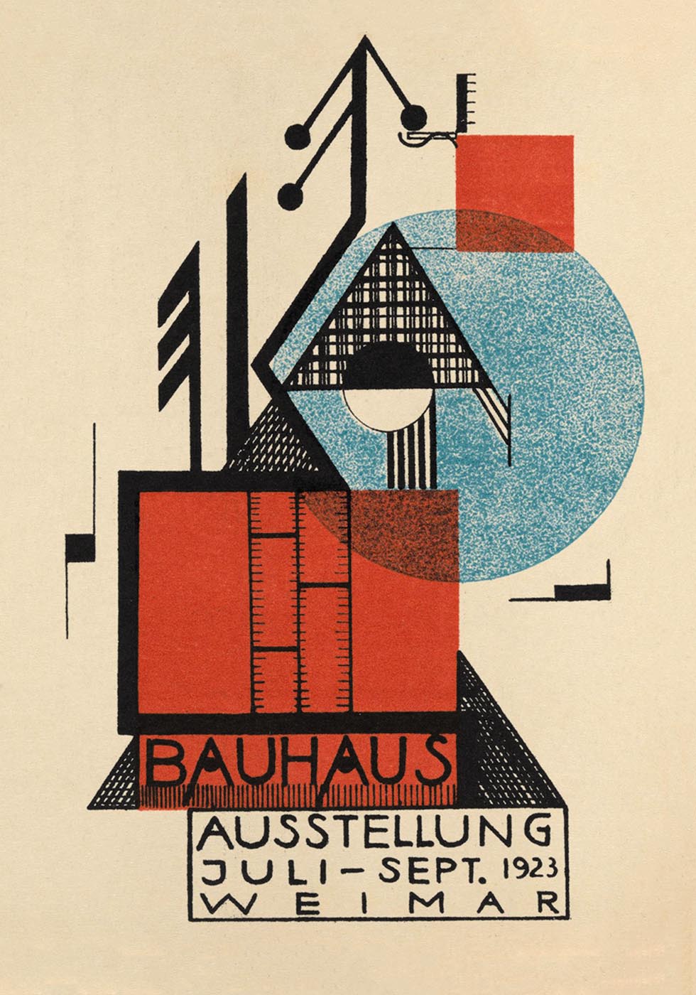 Bauhaus Weimar Exhibition Poster by Rudolf Baschant